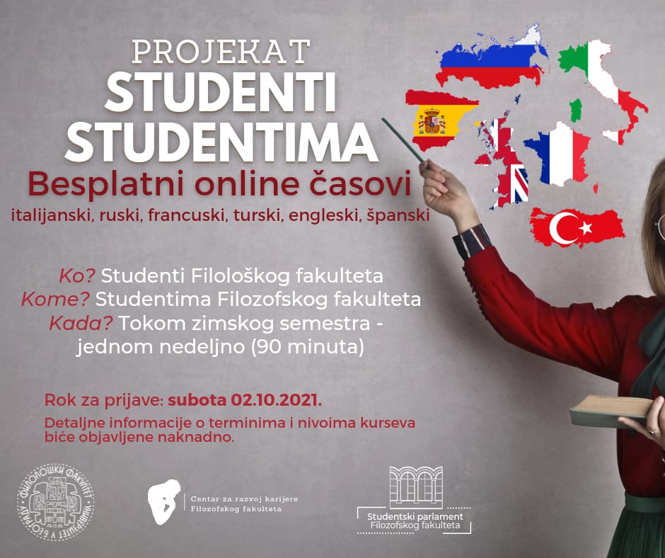 Studenti studentima – Prijavi se za besplatne časove jezika